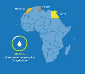 The MADFORWATER innovations will be tested in several pilot locations in Egypt, Morocco and Tunisia 
