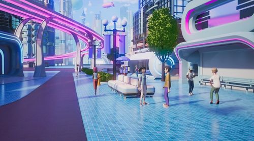 3d render beautiful digital metaverse virtual
